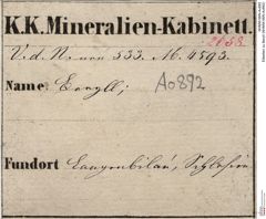 Etiketten zu Beryll (NHMW-MIN-Ao892)